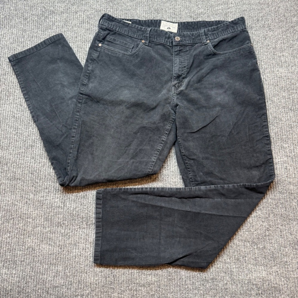 Copper & Oak Mens 38x31 Black Corduroy Straight Leg Pants Stretch Cotton